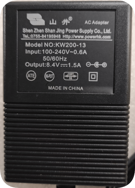 *Brand NEW*Original Shenzhen Shanjing KW200-13 8.4V 1.5A Power Adapter Model KW20-13 Charger for Children's Ri